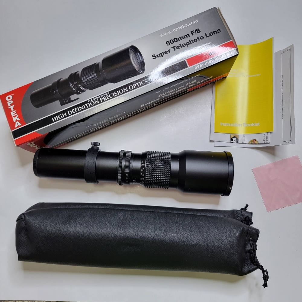Opteka 500mm Super Telephoto F/8 Lens for Nikon T Mount High Definition HD2 NWT